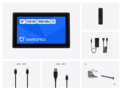 12 Zoll Touchscreen Metall (High-Brightness)