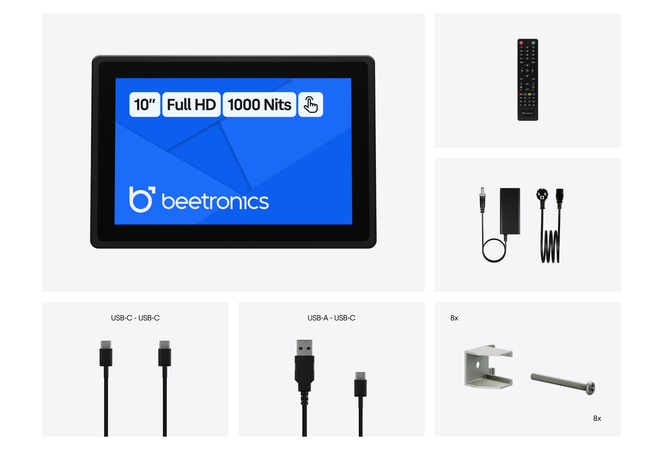 10 Zoll Touchscreen Metall (High-Brightness)
